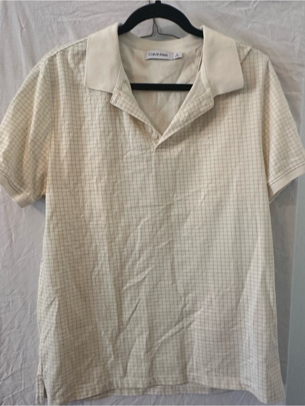 Calvin Klein Cream Plaid shirt